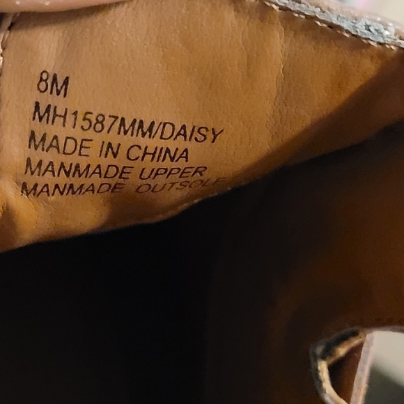 MIA Daisy Heel Clogs Brown Studs Wood Suede Slip On Vegan Leather 70s Y2K NEW - Picture 15 of 16